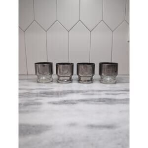 Silver Fade MCM Low Ball Glasses, 3" Rock Glasses, 6 Oz, Mid-Century Modern